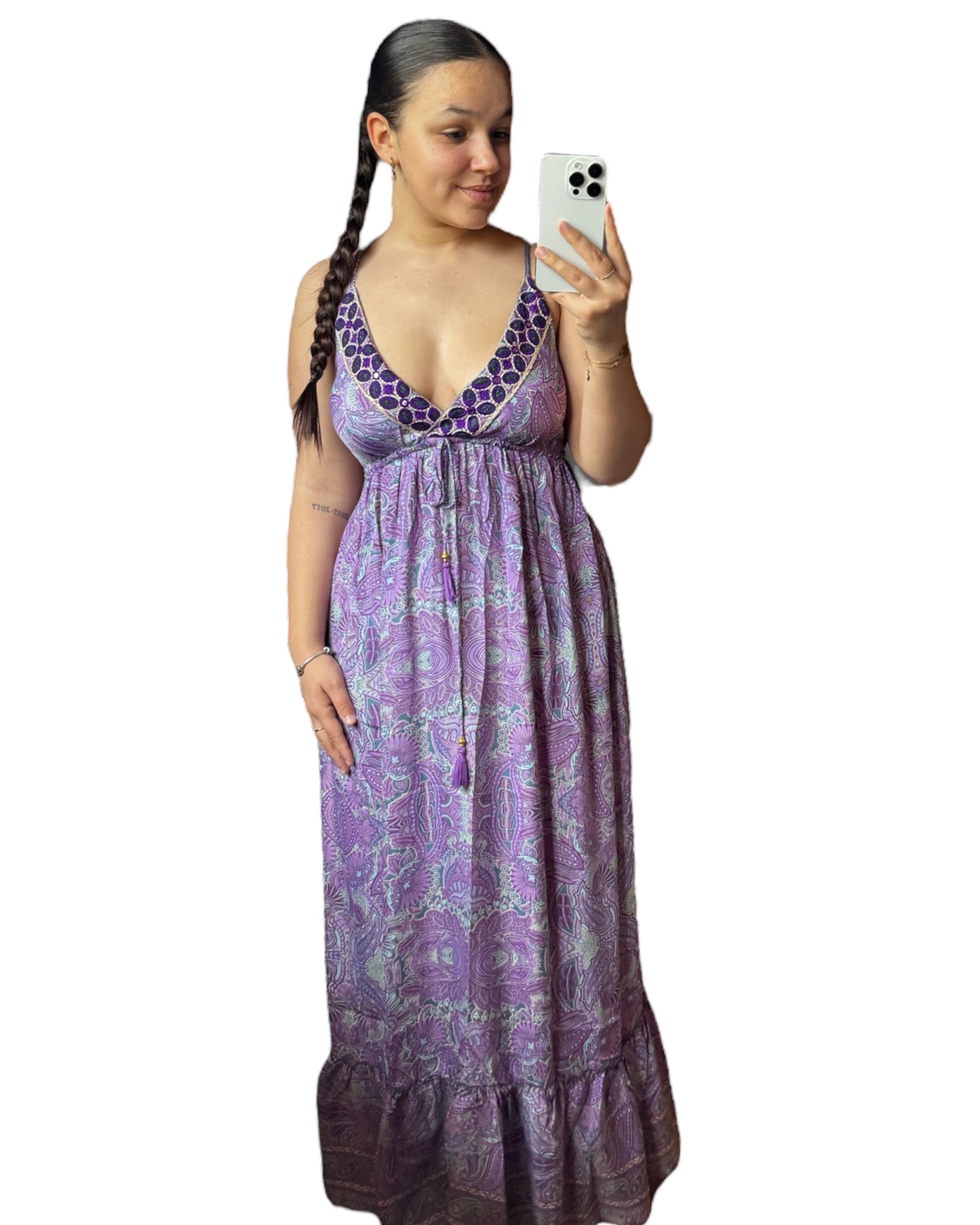 Robe longue violette